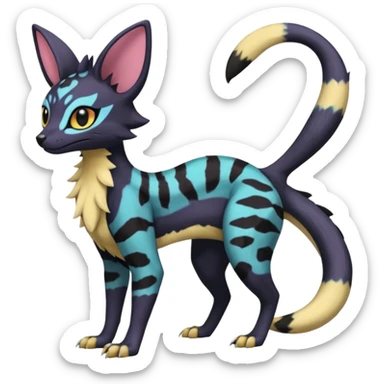 Pastel Salandit-Umbreon-Genet-Noivern-Noibat-Serval-Hybrid (Full body) sticker
