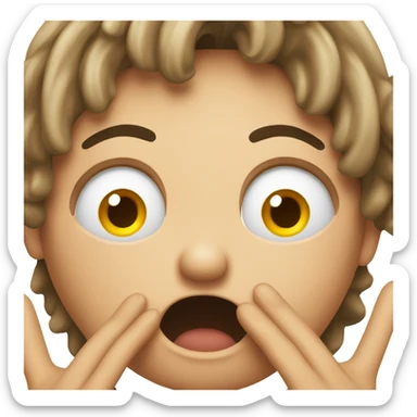 shocked face with hands on head sticker