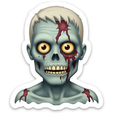 gray zombie with tattoo sticker