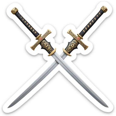 asia katana with tattoos without any person and scheide sticker