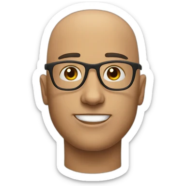bald guy glasses frontend sticker