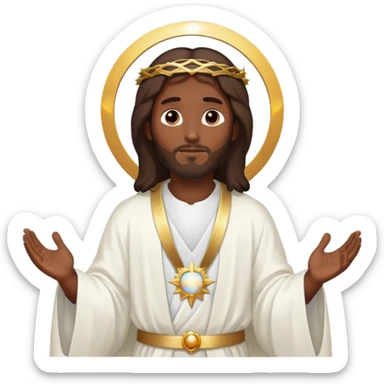 Dark skin christ Jesus in heaven sticker