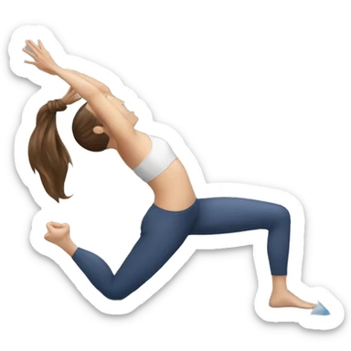 White girl brunette hair doing yoga sticker