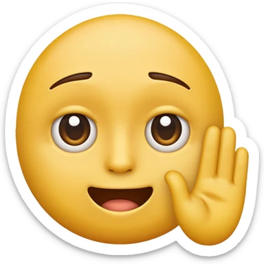 A straight face emoji with a slight look of disgust, a horizontal hand where the neck would be. All yellow. It should be a normal emoji with no body parts except the floating hand. One hand. sticker