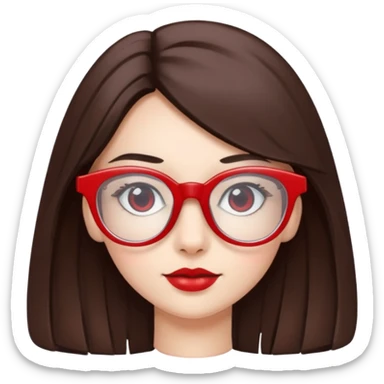 Brunette in red  white maltes glassespianista sticker