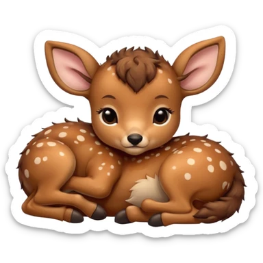 Baby deer sleeping sticker