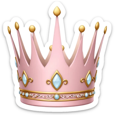 White and pastel pink crown sticker
