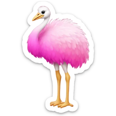 Pink ombre full body ostrich with glitter sticker