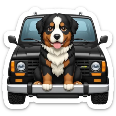 Bernese mountain dog in black 4Runner sticker