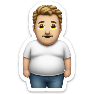 extremely overweight man sticker