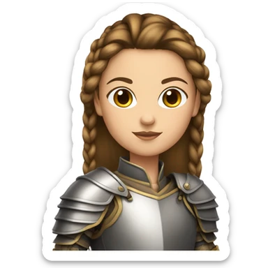 Girl knight with French braids, brown hair and sunglasses sticker