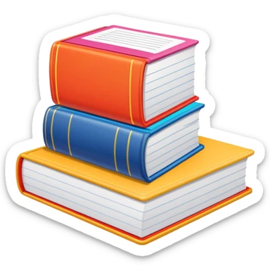 a single study book, bright colors sticker