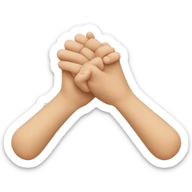 Two hands interlinked at thumbs sticker