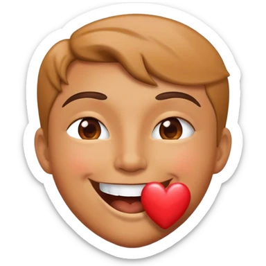 Smile with a Heart an give a Kiss sticker