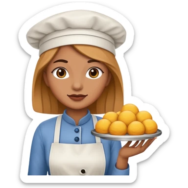 baker woman medium skin tone sticker