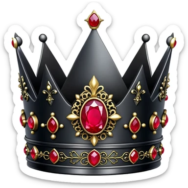 Black Gothic crown with ruby jewels  sticker