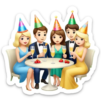 Gente bailando música en un jardín sticker