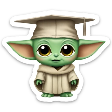 Baby Yoda graduating  sticker