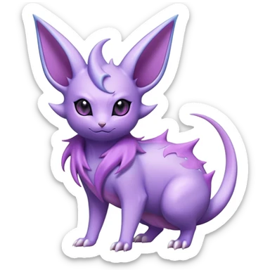 Cool Edgy Cute Shiny Ethereal Noibat-Espeon-Nidorino-hybrid  full body sticker