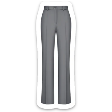 gray wide leg tailored women's dress pants, high waisted, formal trousers, only the garment, no model, flat lay on white background sticker