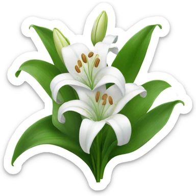 A bouquet of three white lily valley sticker