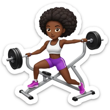 black dark girl hip thrusting at the gym sticker