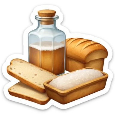 a one victorian bottle of salt and a loaf of bread sticker