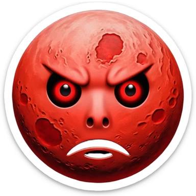 a red moon with no face just pure terror  sticker