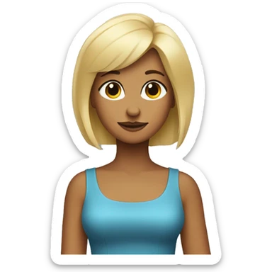 Blonde girl with wire haired dark wiener dog on arm  sticker