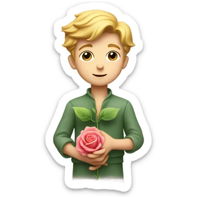 The little prince taking care of the rose sticker