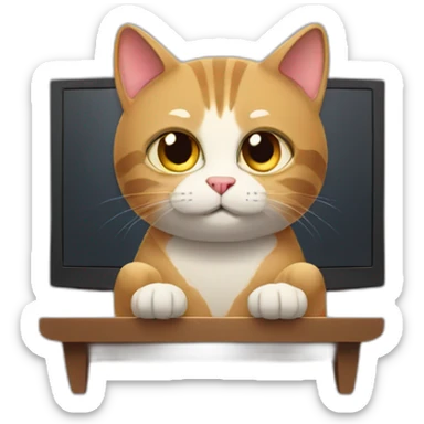 cat watching netflix sticker