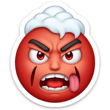 Angry face emoji frothing from the mouth totaly irritated sticker
