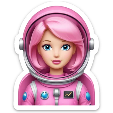 Barbie wearing a pink astronaut outfit  sticker