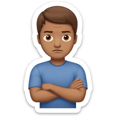 annoyed man with crossed arms sticker