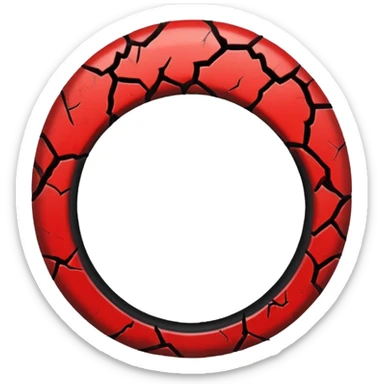 iOS sticker, cursed ring, black shades, red crack, minimal sticker