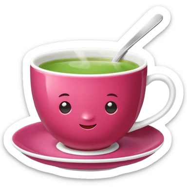 Berry green tea in a steaming cup sticker