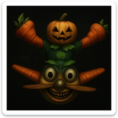 Avions manege du parc saint paul en emoji  rajoute et garde aspect terrifiante et rajoute leguman dessus   sticker