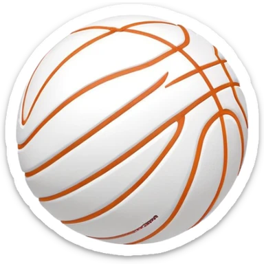 minimalist white Spalding basketball with simple NBA logo, few colorful lines, clean design sticker