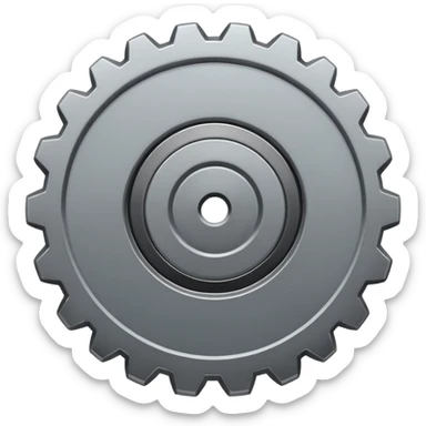 settings gear icon for site navigation. just one gear. no happy face, just grey, 6 notches sticker