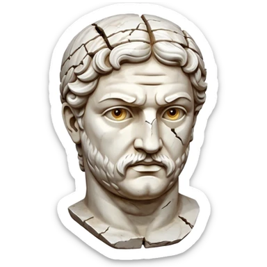partial greek statue head sticker