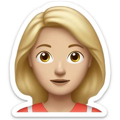 strawberry golden brown blonde haired youthful mid sized middle aged peaceful woman meditating, pale tan freckles sticker