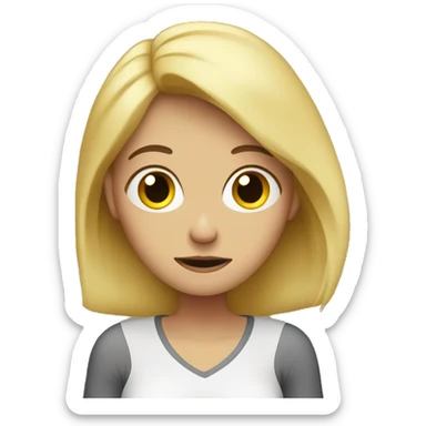 blonde woman being overwhelmed but pretending she's fine sticker