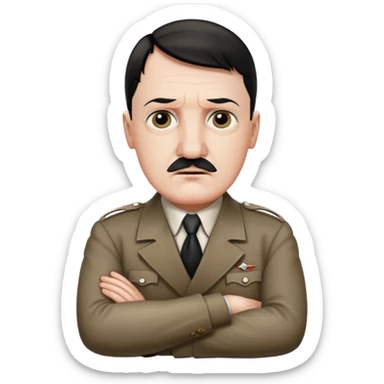 hitler crossing his arms to signal no sticker