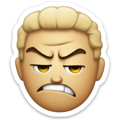 Angry sleepy face with a balled up fist sticker