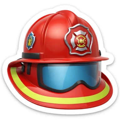 A Firefighter Helmet – red with visor sticker