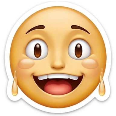An emoji that cries but laughs maniacally an you don't know if it's happy, sad or crazy sticker