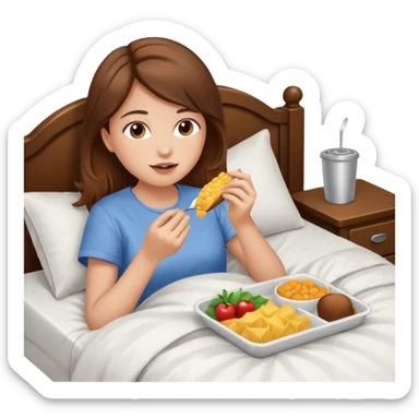 everyday life, food, sleep, work, girl, brown hair sticker