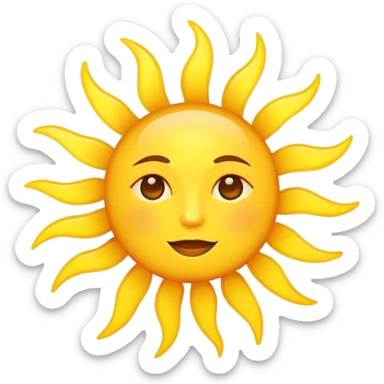 bright yellow sun with rays sticker