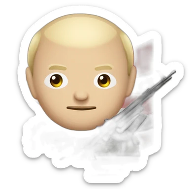 Vladimir poutine avec un fusil et un drapeau sovietique sticker