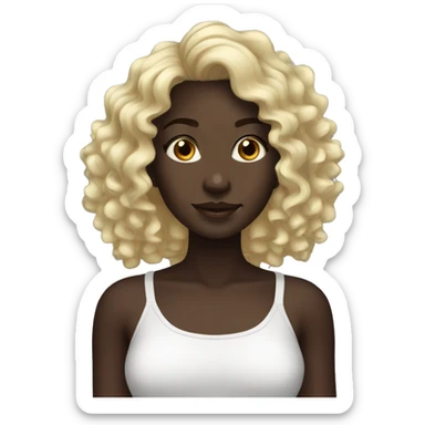 clean girl dark skin just showered defined 3a curls sticker